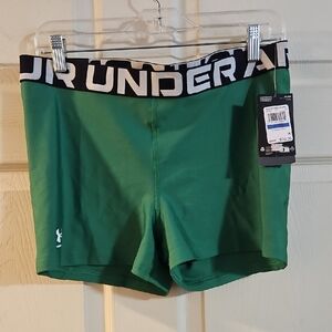 Under Armour Women's HeatGear 3" Shorty Shorts: GREEN: NEW WITH TAGS: SIZE XL